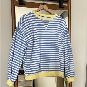 Blue and White Striped Women’s Sweatshirt